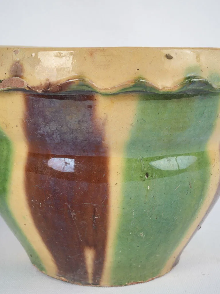 Pair of Anduze cachepots w/ pretty crinkled rims 6¾"