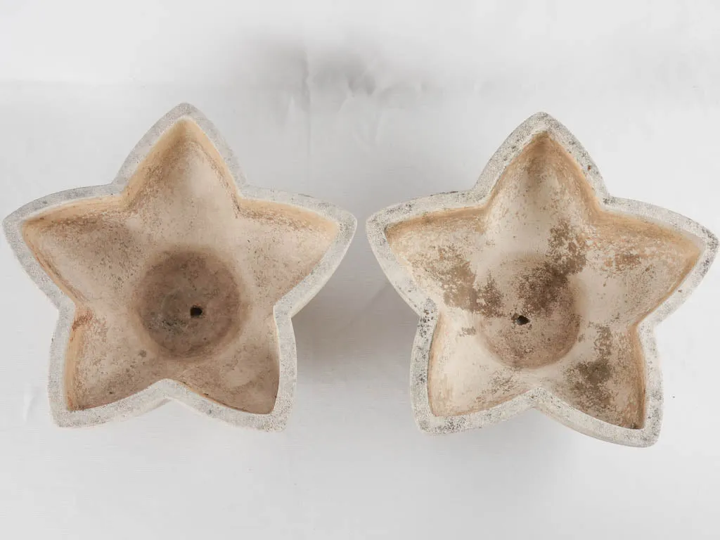Pair of vintage cement planters - star shaped 17¾"