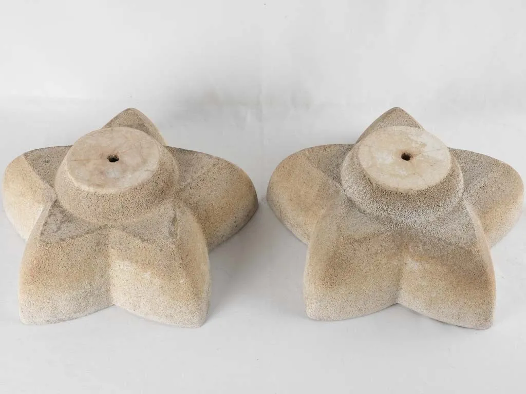 Pair of vintage cement planters - star shaped 17¾"