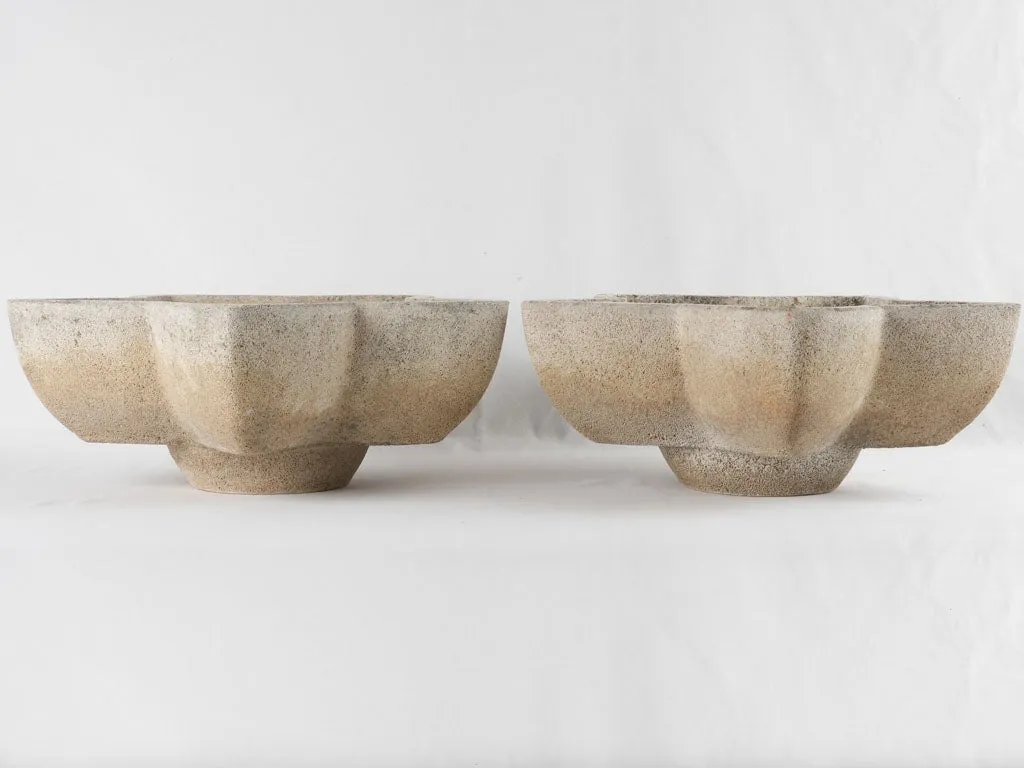 Pair of vintage cement planters - star shaped 17¾"