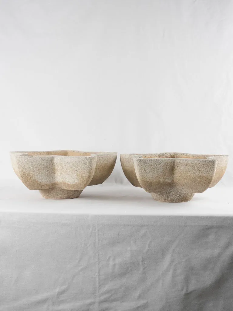 Pair of vintage cement planters - star shaped 17¾"
