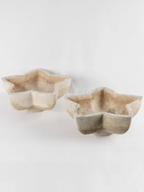 Pair of vintage cement planters - star shaped 17¾"