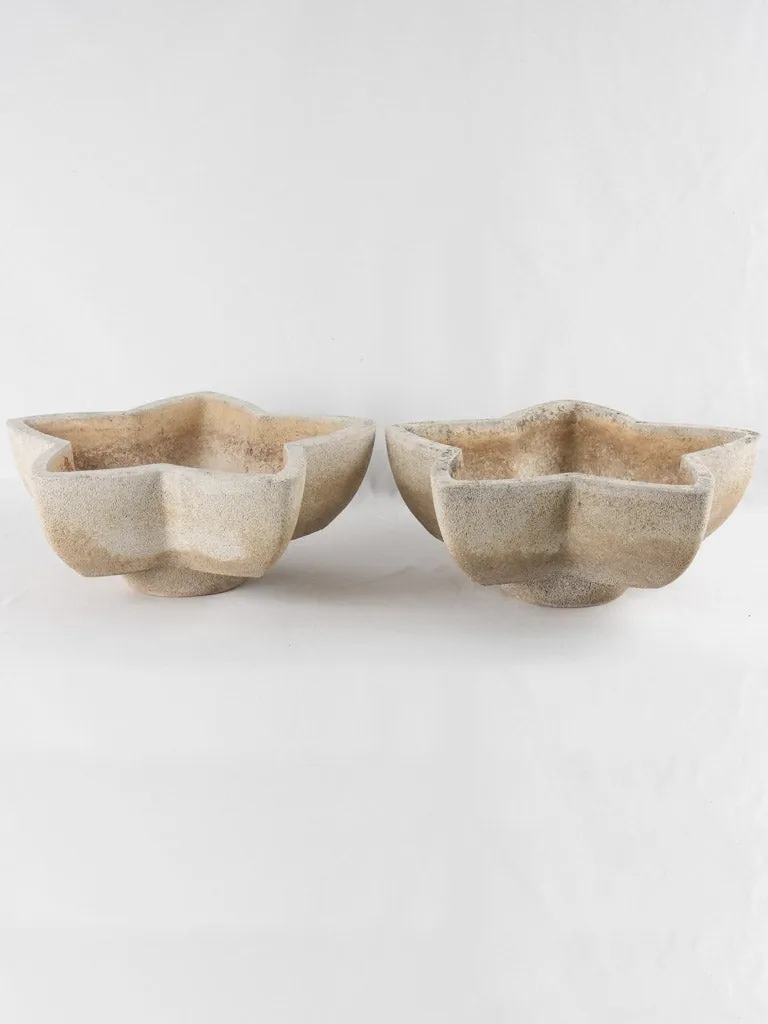 Pair of vintage cement planters - star shaped 17¾"