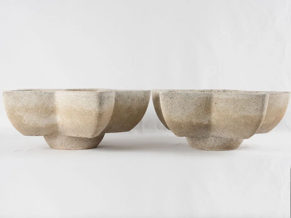 Pair of vintage cement planters - star shaped 17¾"