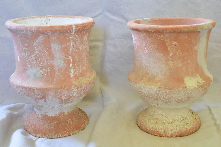 Pair of vintage terracotta flower pots 10¼"