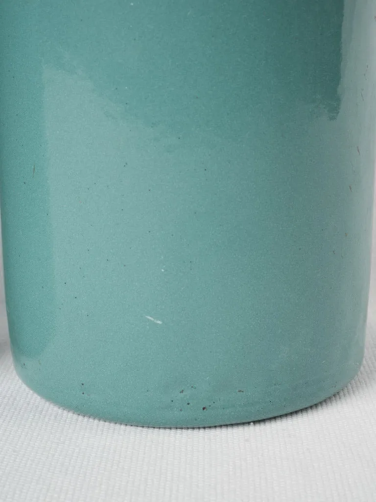 Pair of vintage turquoise enamel pots 9½"