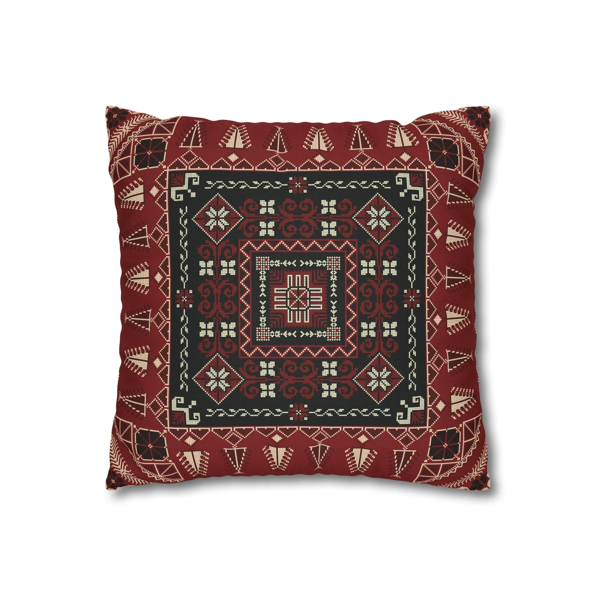 Palestinian Tatreez Red 4 Pillow Cover