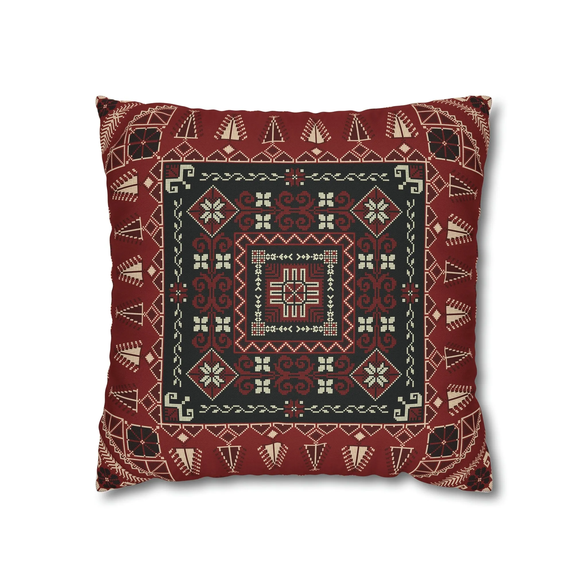 Palestinian Tatreez Red 4 Pillow Cover