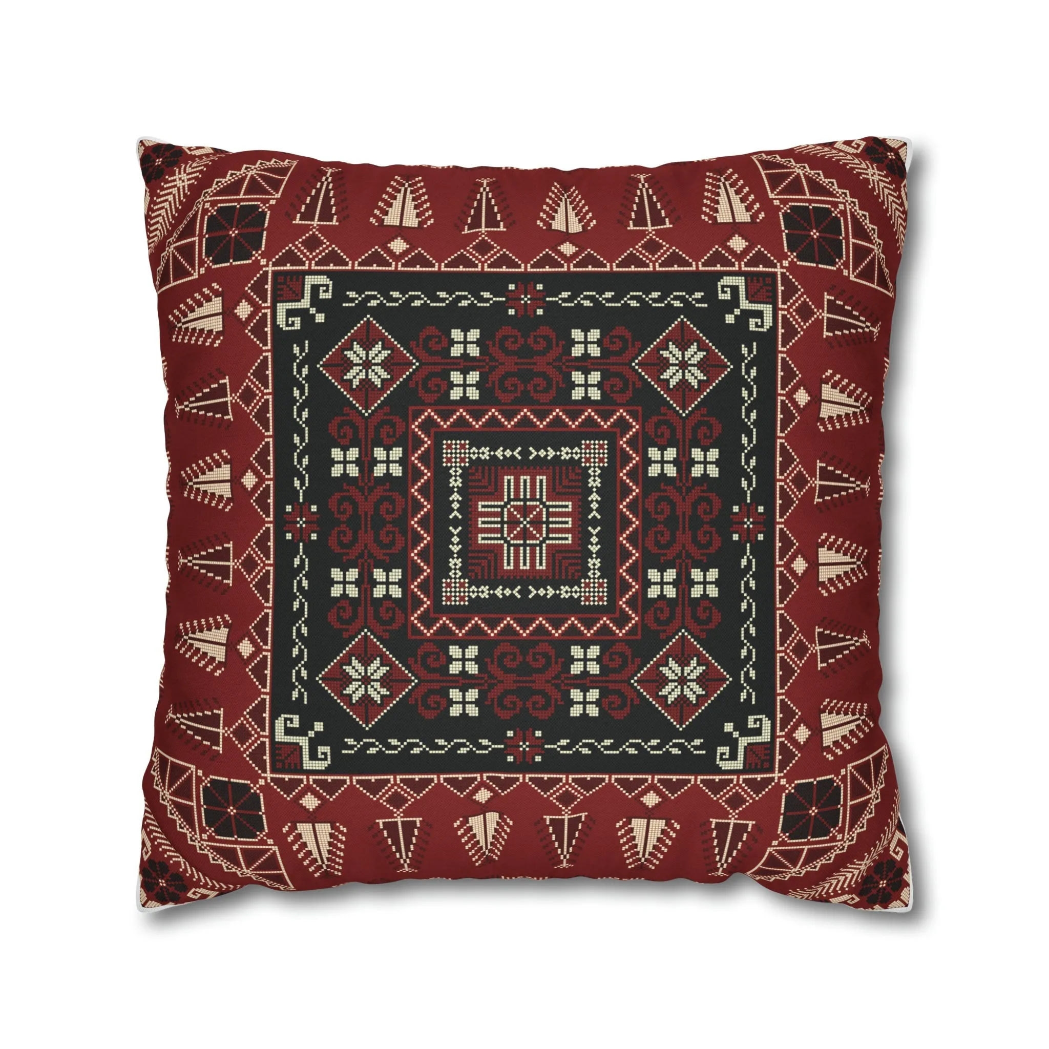 Palestinian Tatreez Red 4 Pillow Cover