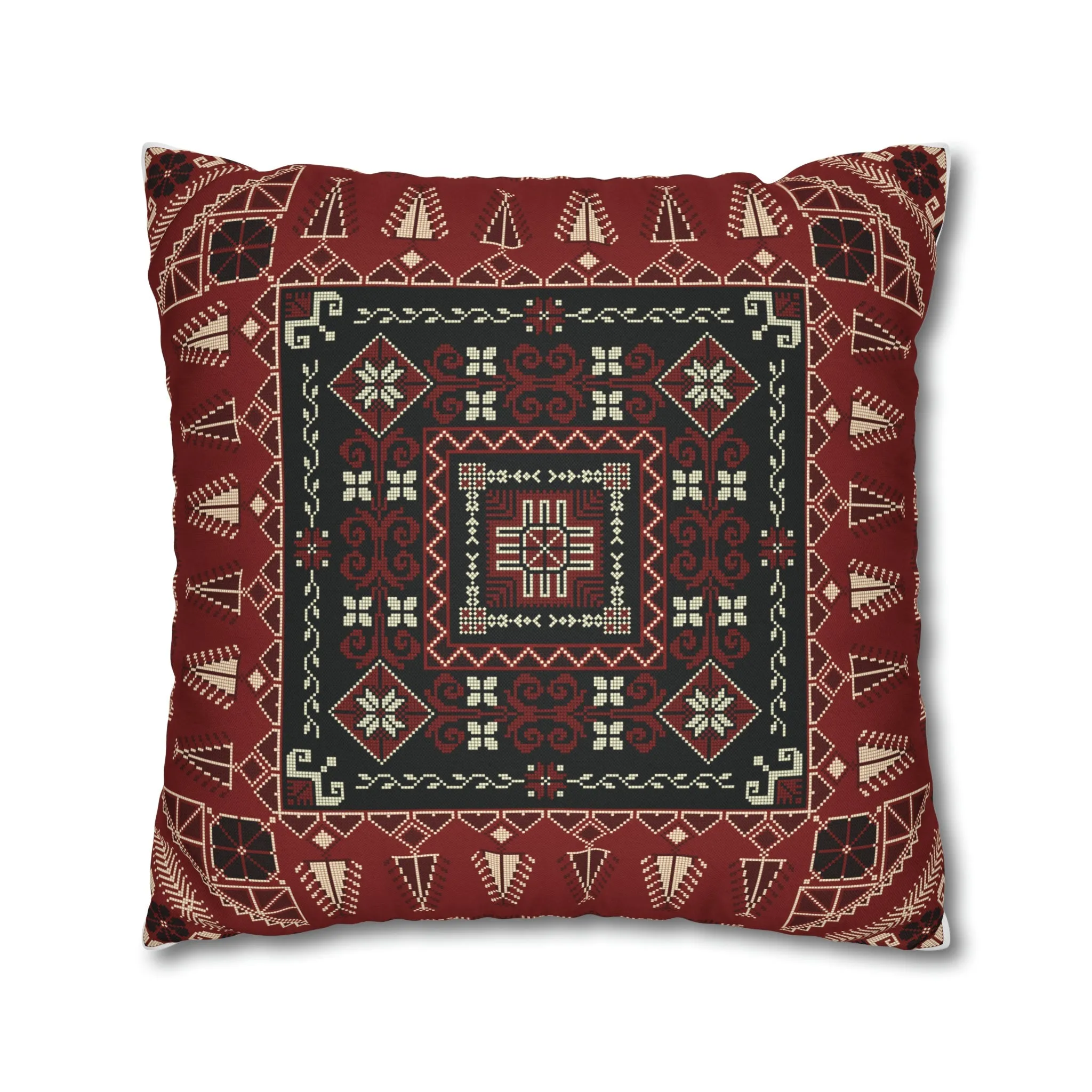 Palestinian Tatreez Red 4 Pillow Cover