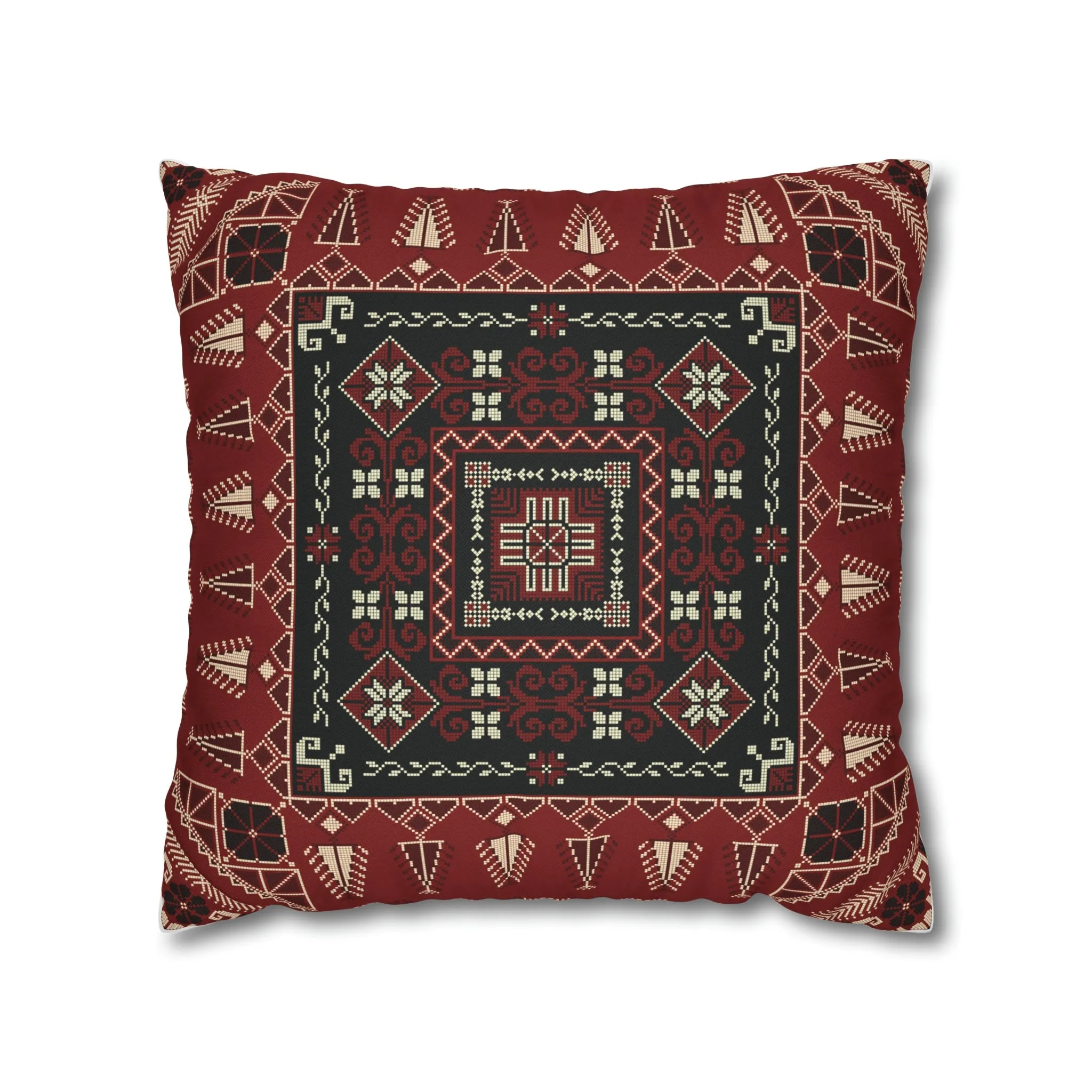 Palestinian Tatreez Red 4 Pillow Cover