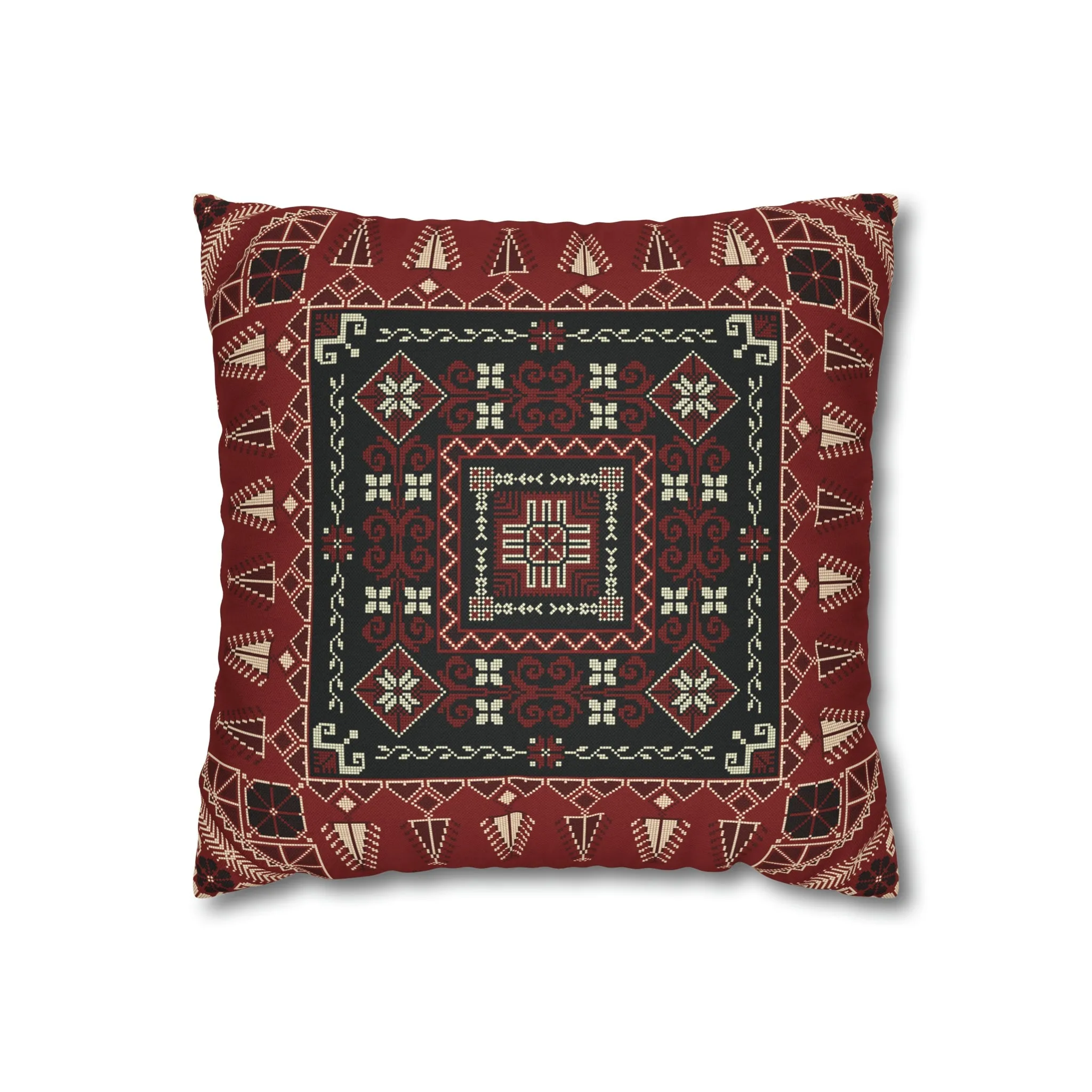 Palestinian Tatreez Red 4 Pillow Cover