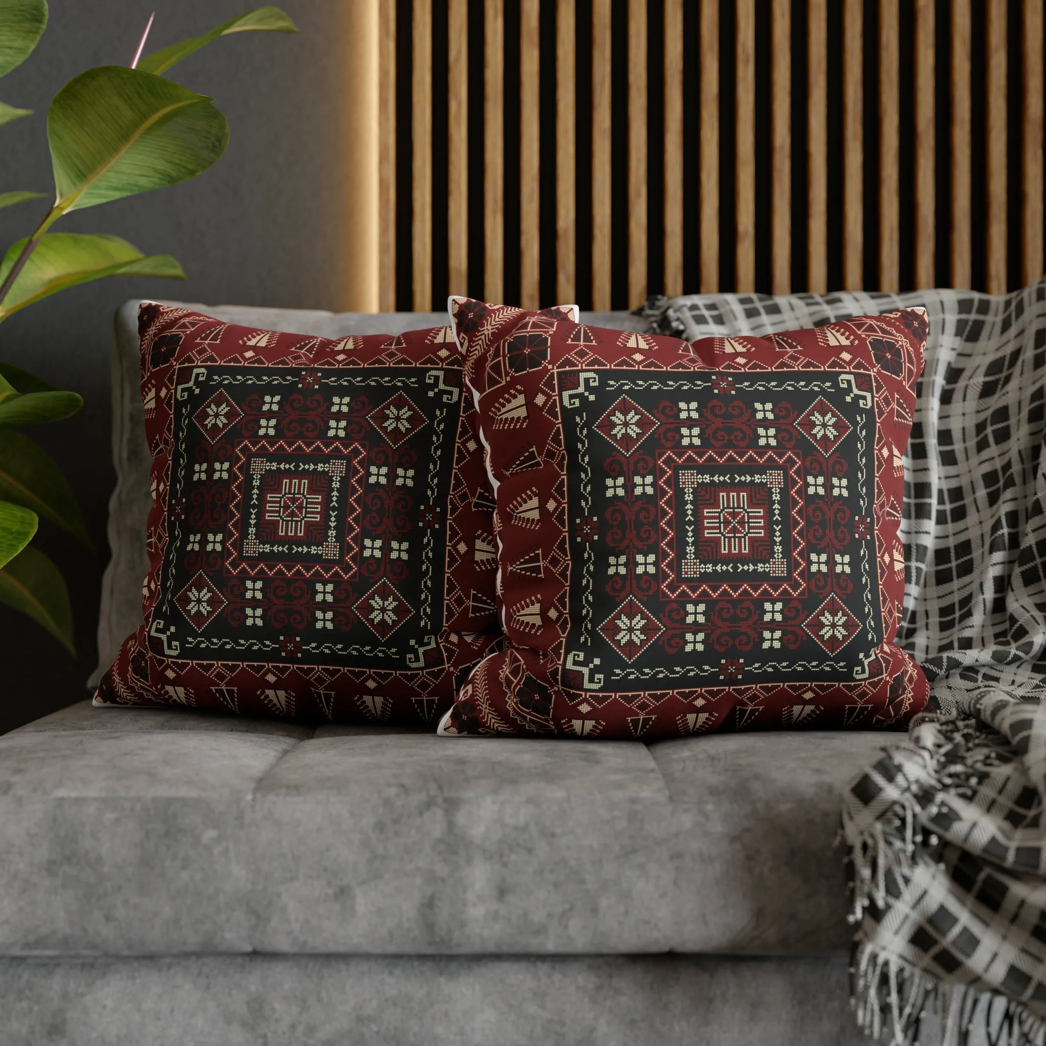 Palestinian Tatreez Red 4 Pillow Cover