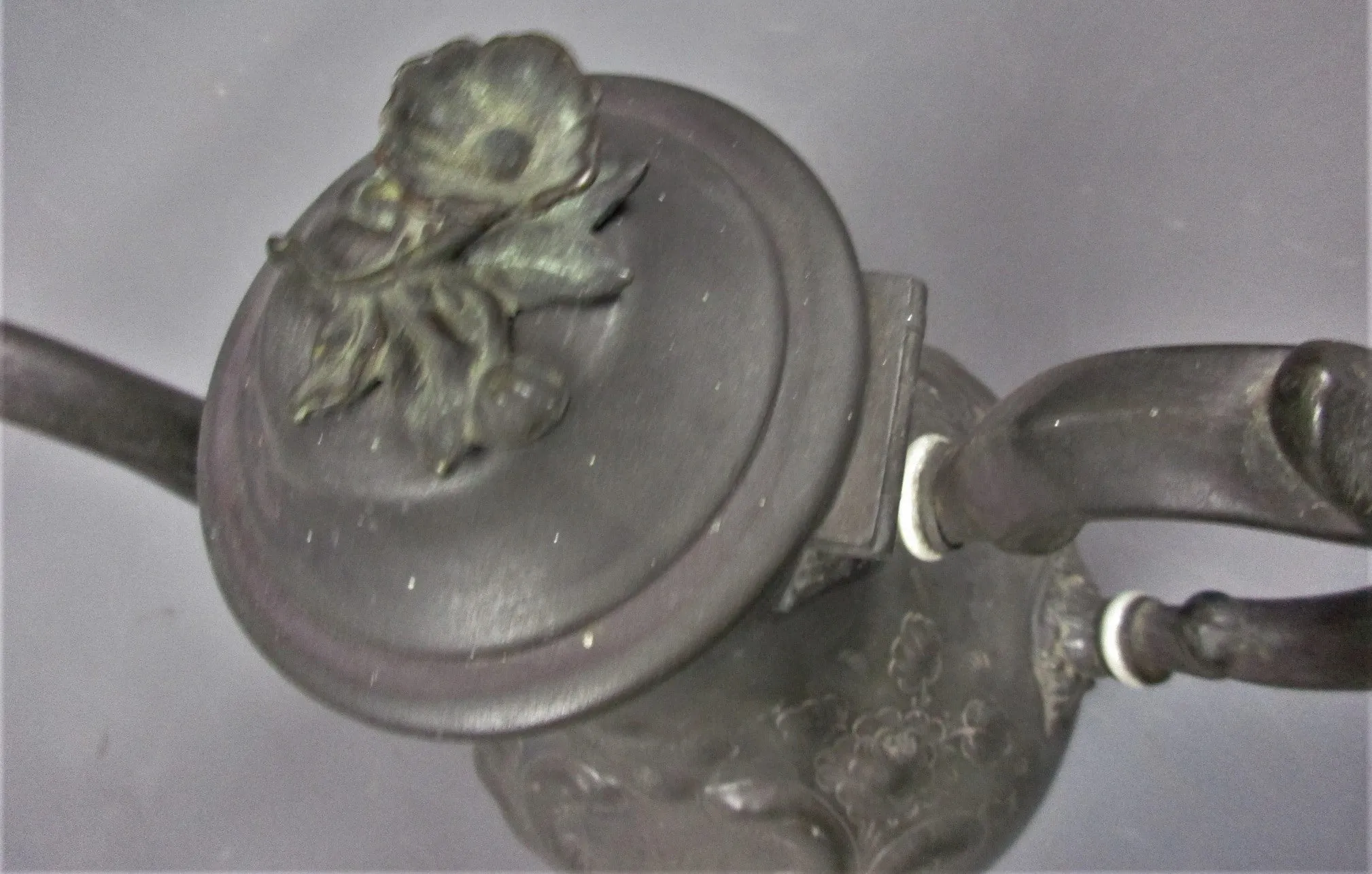 Pewter Chocolate Pot Antique 19th Century