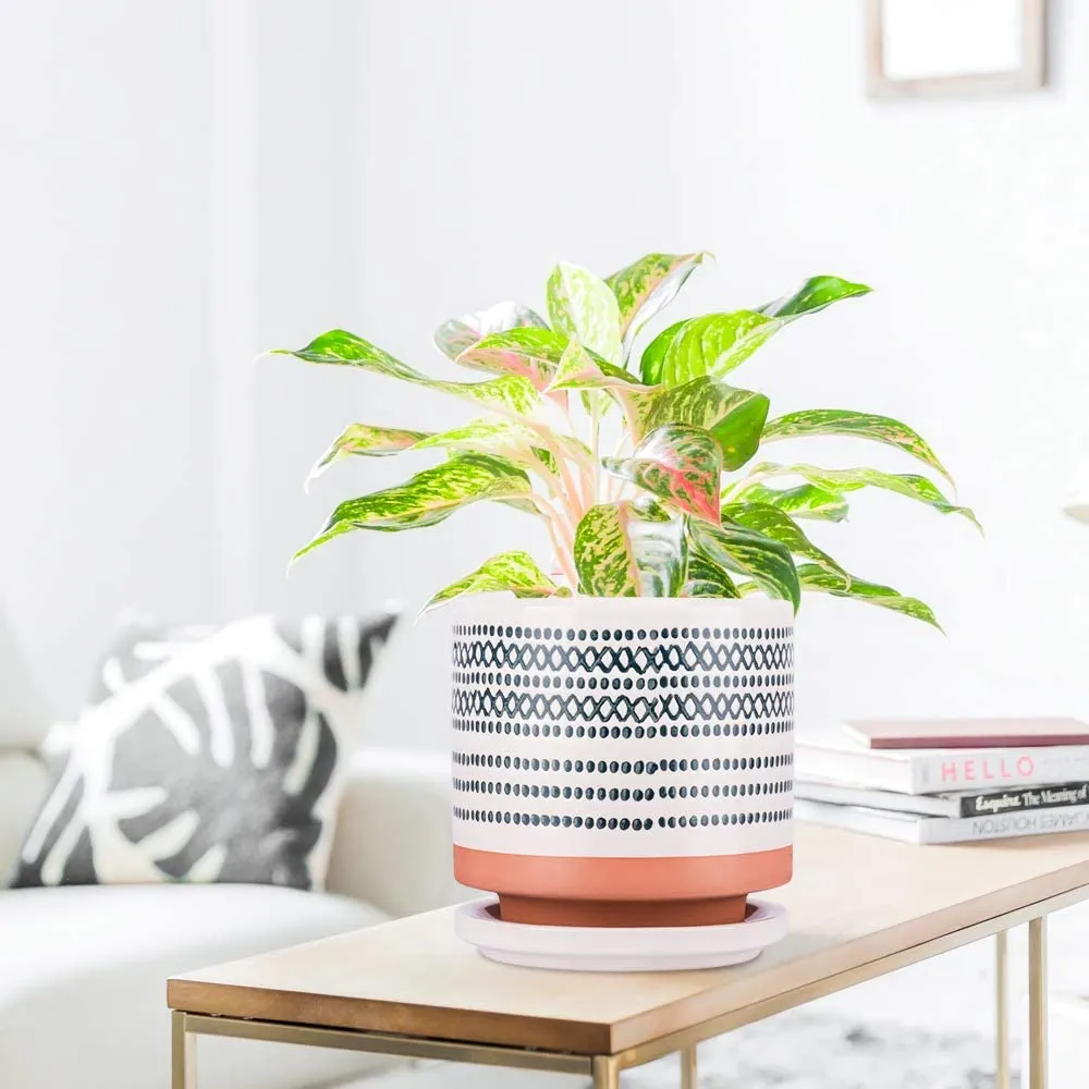 Planter Set, Boho Style Design, White