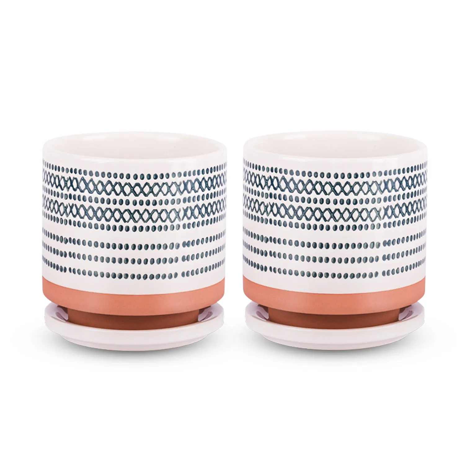 Planter Set, Boho Style Design, White