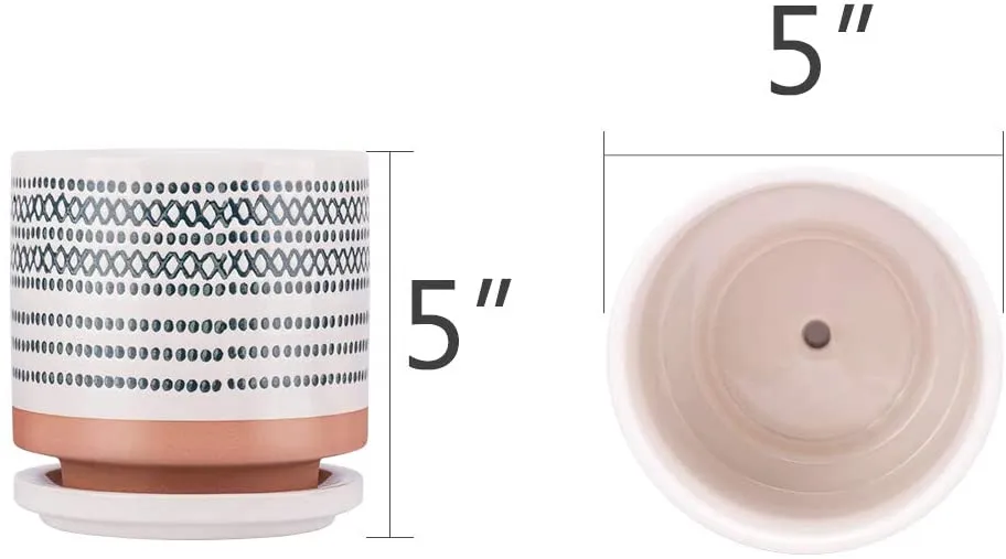 Planter Set, Boho Style Design, White