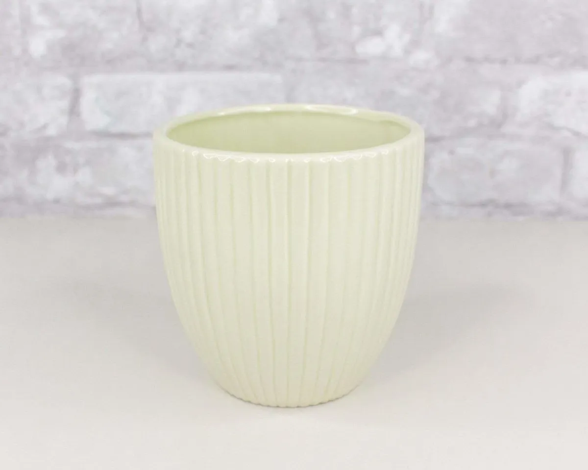 Pleated Ceramic Flower Pot (Multiple Colors)