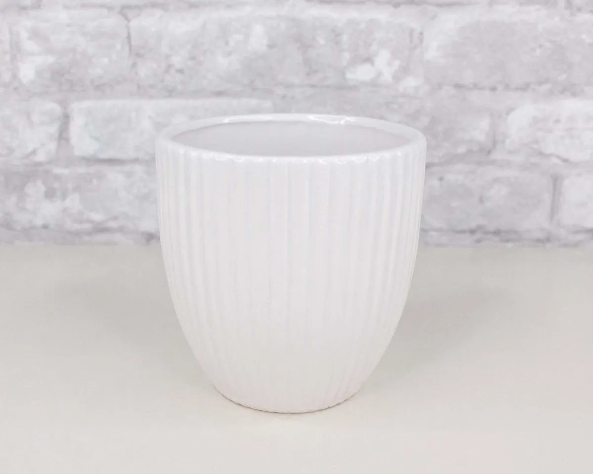 Pleated Ceramic Flower Pot (Multiple Colors)