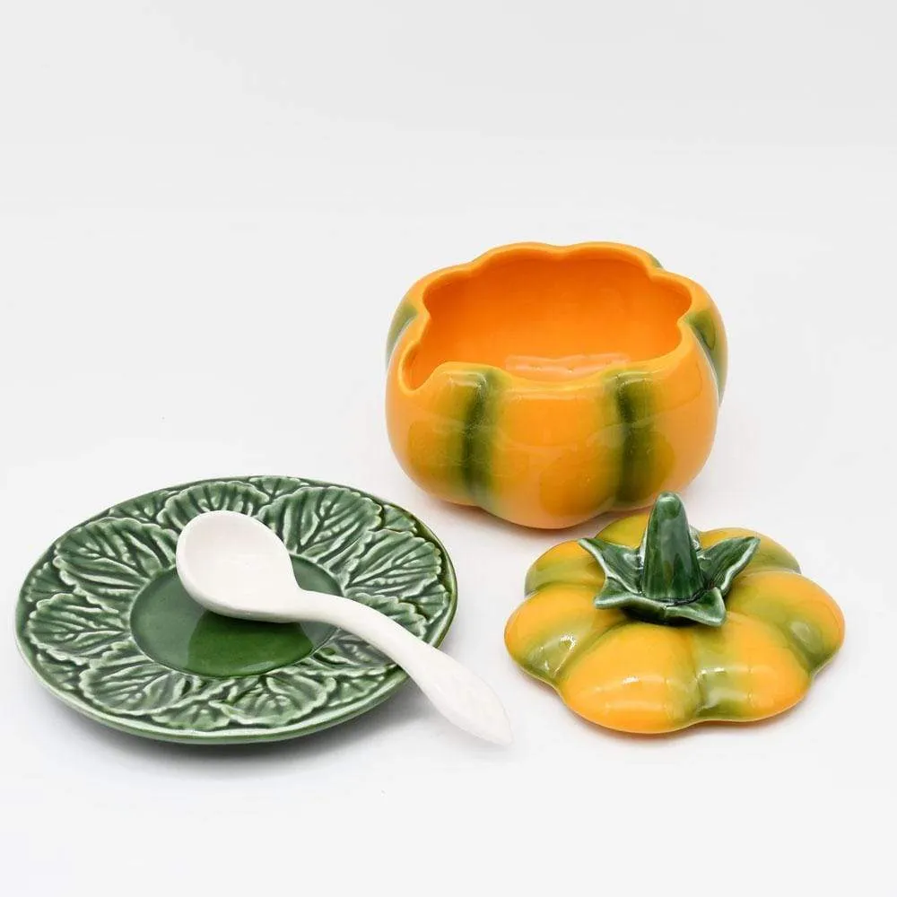 Pot en céramique en forme de citrouille - 10cm