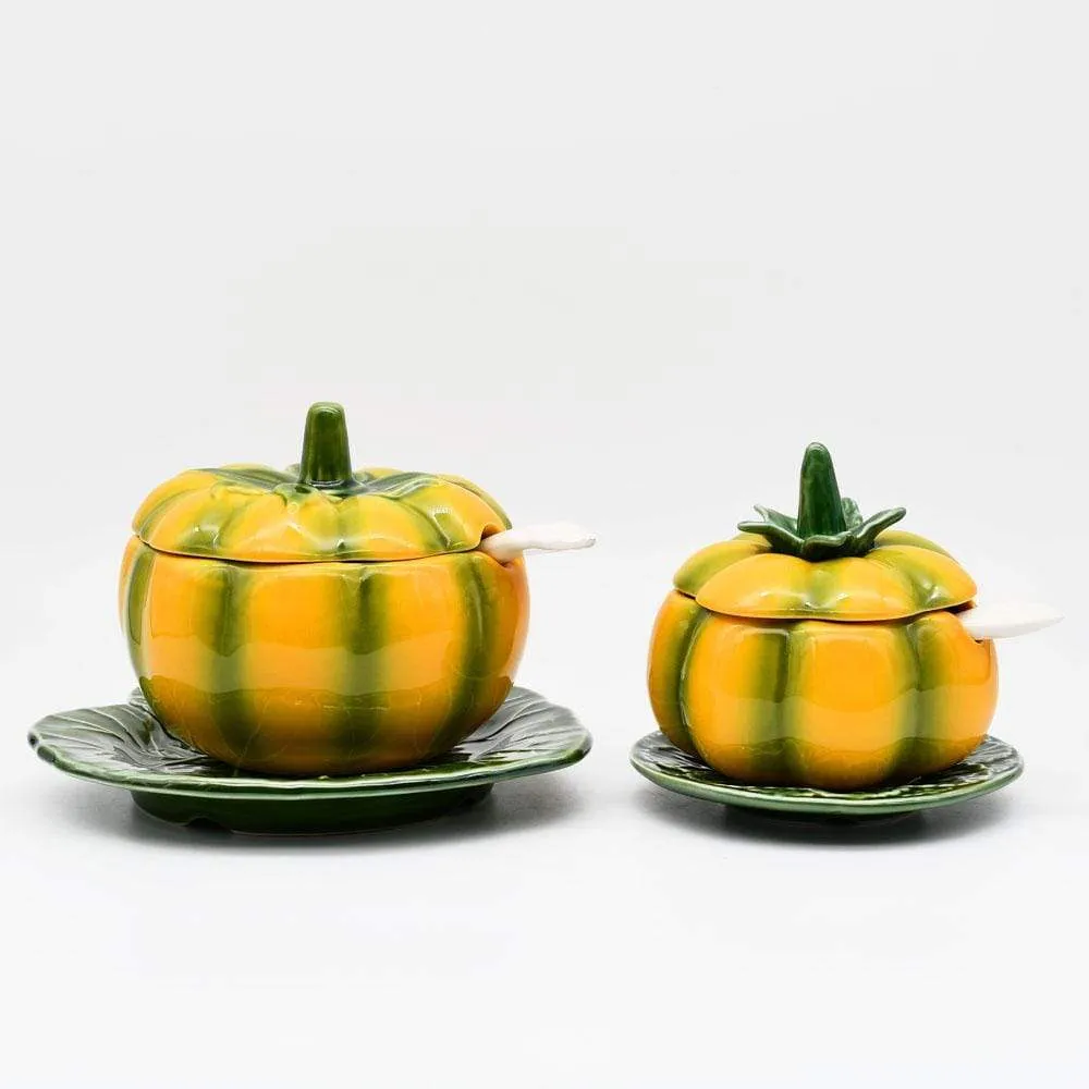 Pot en céramique en forme de citrouille - 10cm