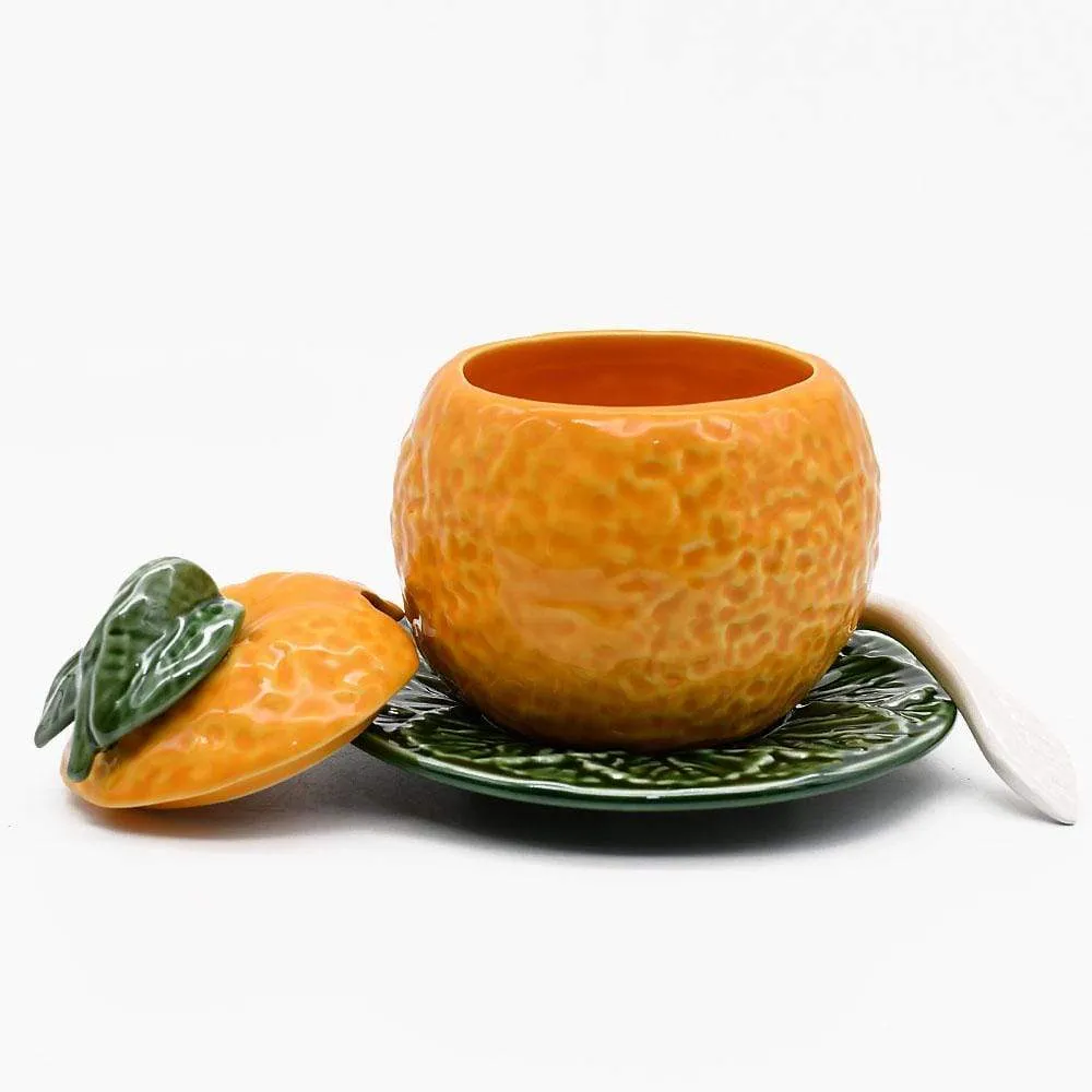 Pot en céramique en forme d'orange - 12cm