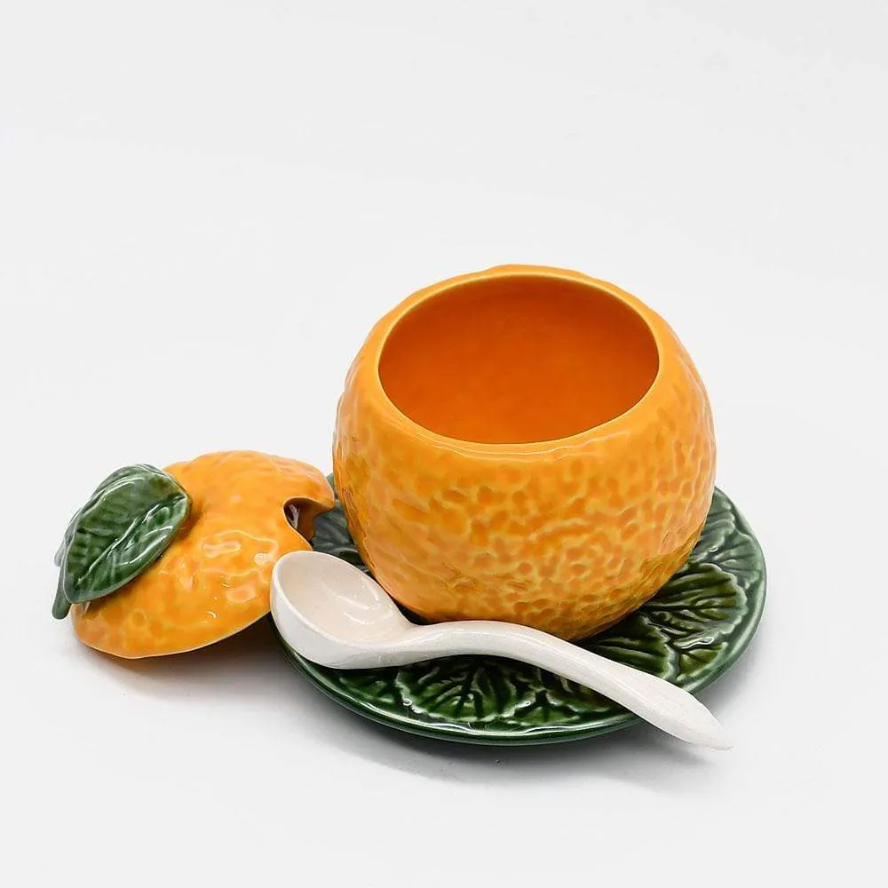 Pot en céramique en forme d'orange - 12cm