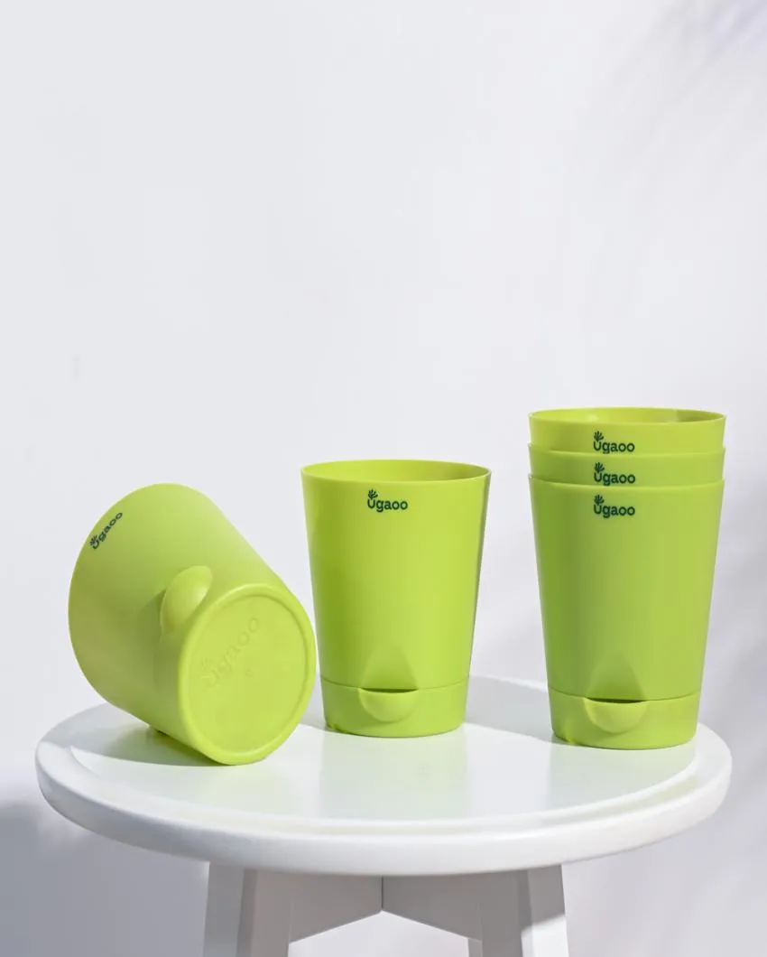 Premium Self-Watering Plastic Pots | Set of 5 | 4 inches