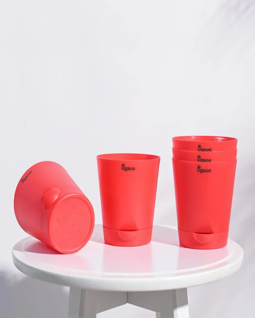 Premium Self-Watering Plastic Pots | Set of 5 | 4 inches