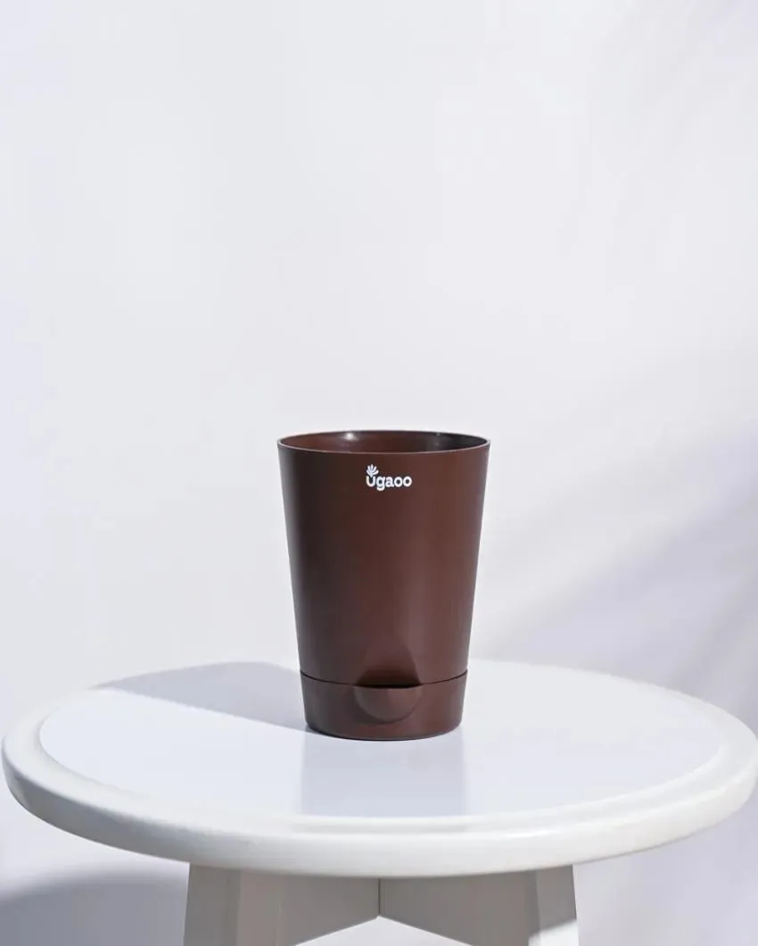 Premium Self-Watering Plastic Pots | Set of 5 | 4 inches