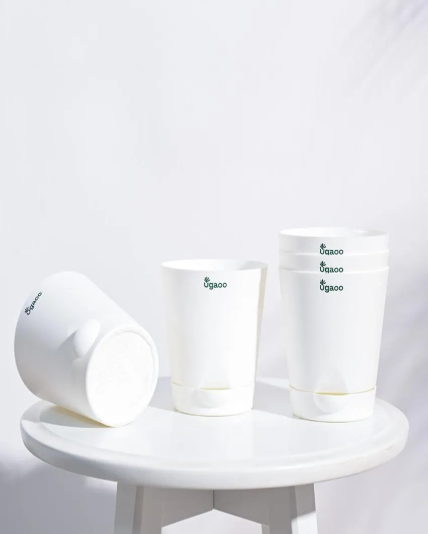Premium Self-Watering Plastic Pots | Set of 5 | 4 inches