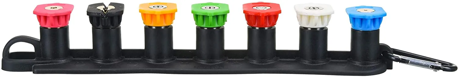 Pressure Washer Nozzle Tips Set with Holder, 7 Nozzle Tips, 1/4" Quick Connect, 4,000 PSI
