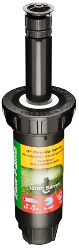 Rain Bird 1800 1803VAN Pop-Up Spray Head Sprinkler, 1/2 in Connection, Female, 3 in H Pop-Up, 8 to 15 ft, Plastic :EA: QUANTITY: 1