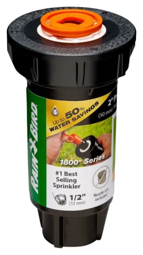 Rain Bird 1800 PRS 1802LNPRS Pressure Regulating Pop-Up Sprinkler, 1/2 in Connection, FNPT, 2 in H Pop-Up, Plastic :EA: QUANTITY: 1