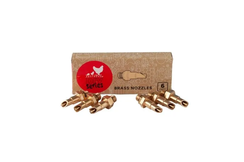 RentACoop DIY Waterer Kit – Six (6) Pack Horizontal Brass Nozzles – Great for Rabbits, Guinea Pigs, Ferrets and Other Small Animals