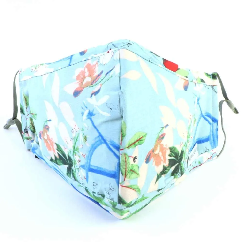 Reusable Cloth Face Mask - Blue Floral