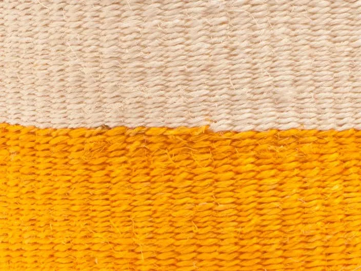 RUKIA: Orange Colour Block Woven Basket: Orange / M / Colour Block