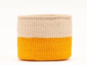 RUKIA: Orange Colour Block Woven Basket: Orange / M / Colour Block