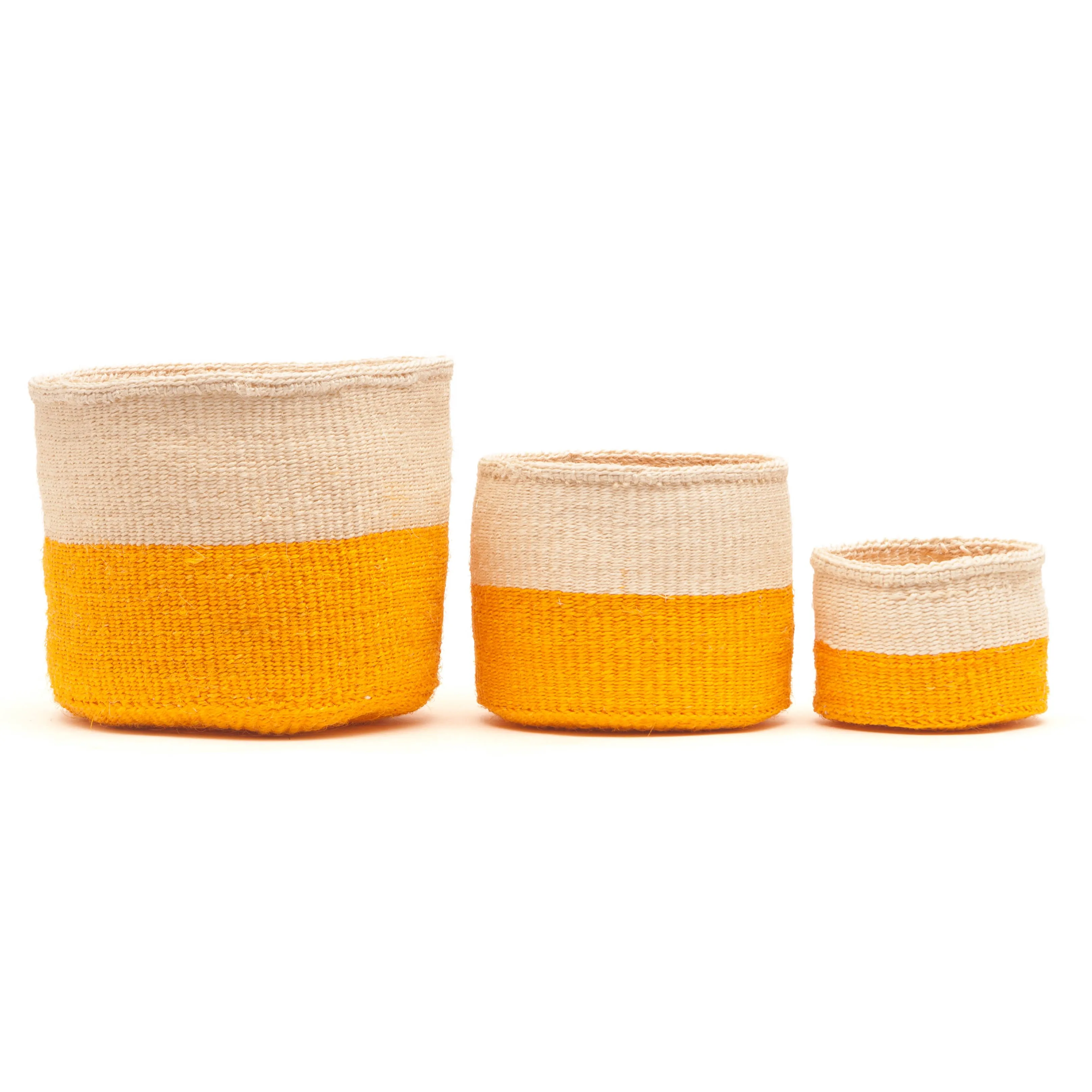 RUKIA: Orange Colour Block Woven Basket: Orange / M / Colour Block