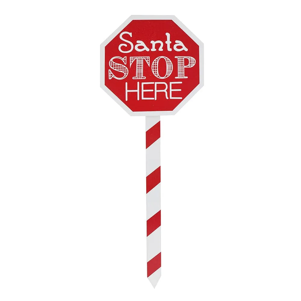 Santa Stop Here Stake Asst (40cm)