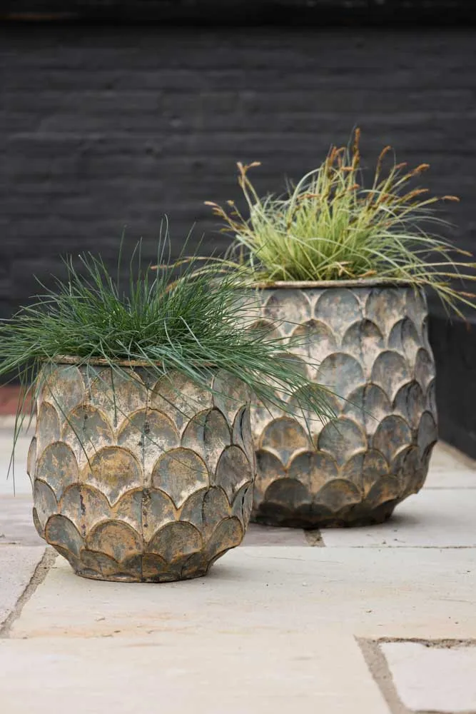 Set Of 2 Petal Effect Planters