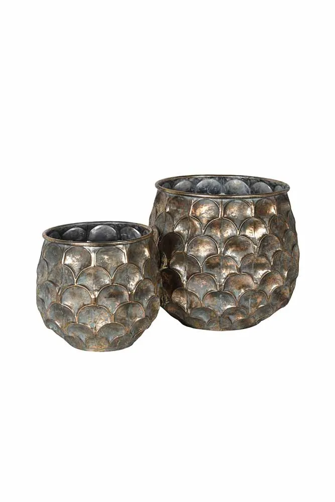 Set Of 2 Petal Effect Planters