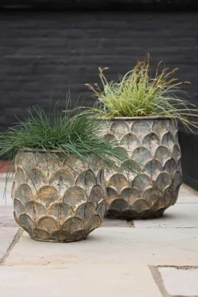 Set Of 2 Petal Effect Planters