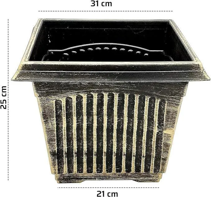 SG Traders Large Square Plastic Planter for Garden (Pack of 2)