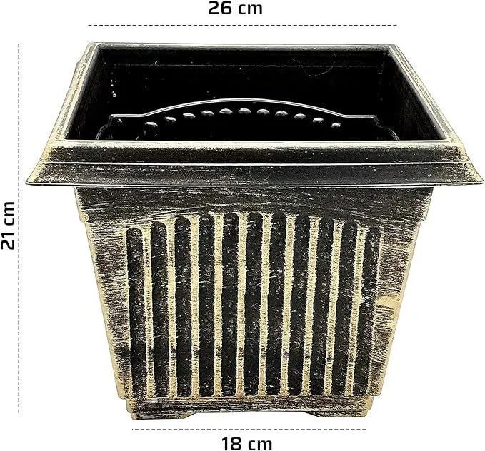 SG Traders Large Square Plastic Planter for Garden (Pack of 2)