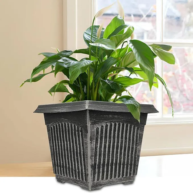 SG Traders Large Square Plastic Planter for Garden (Pack of 2)