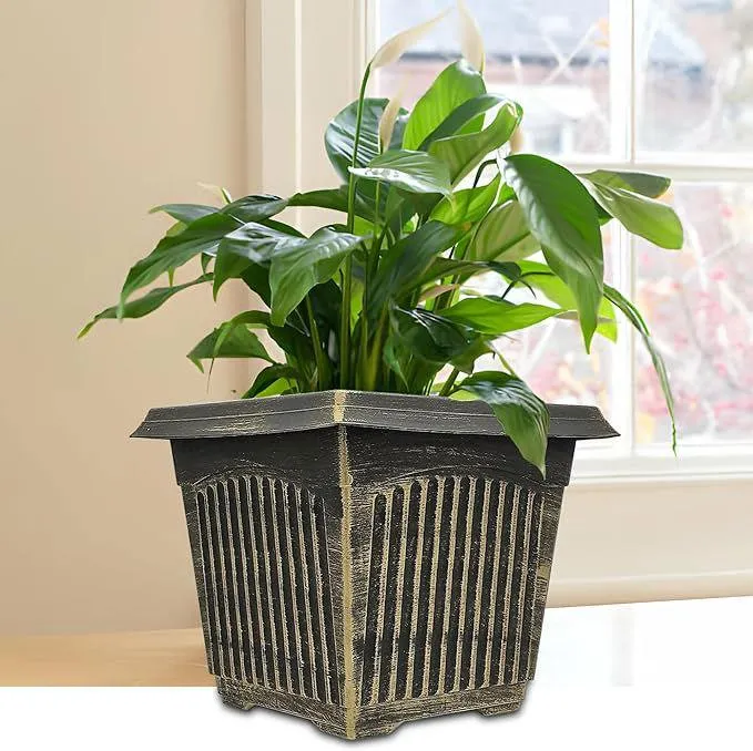 SG Traders Large Square Plastic Planter for Garden (Pack of 2)