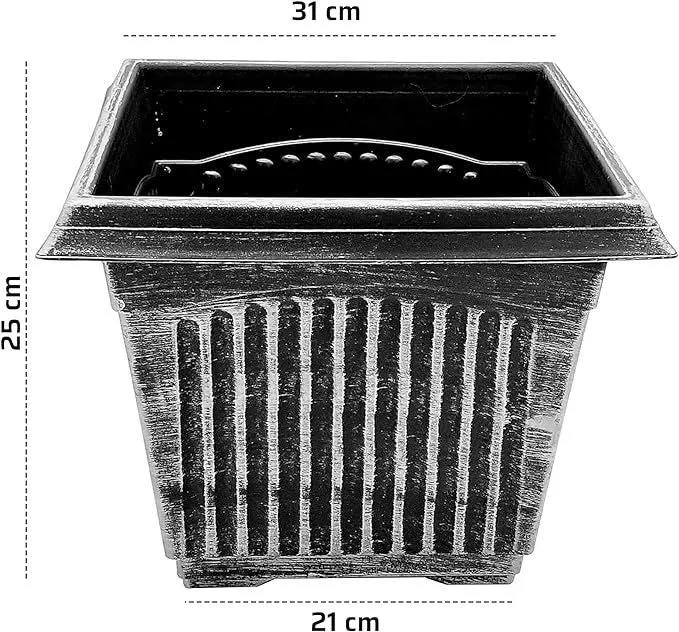SG Traders Large Square Plastic Planter for Garden (Pack of 2)