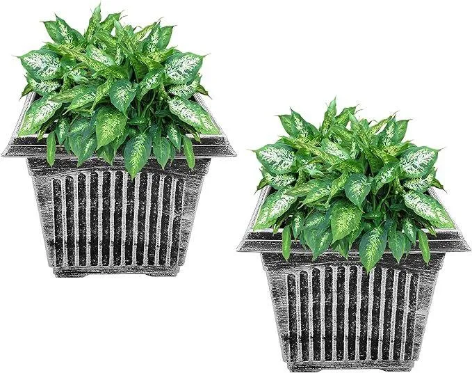 SG Traders Large Square Plastic Planter for Garden (Pack of 2)