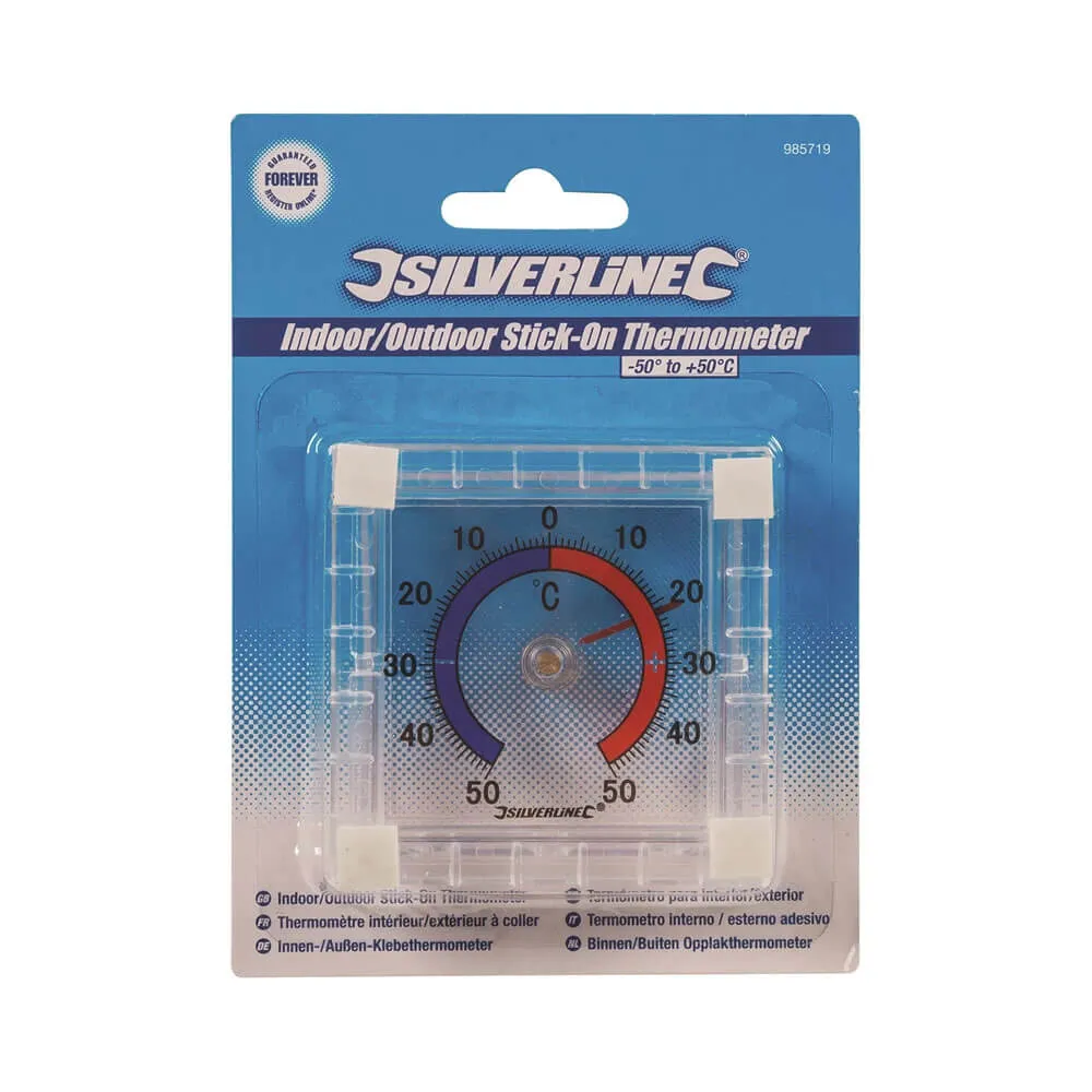 Silverline Indoor/Outdoor Stick-On Thermometer